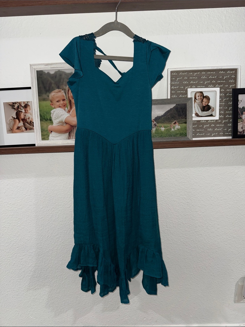 Joyfolie Teal Ruffled Hem Girls Formal Dress